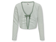 Kids ONLY cloud dancer/hedge green stribet cardigan